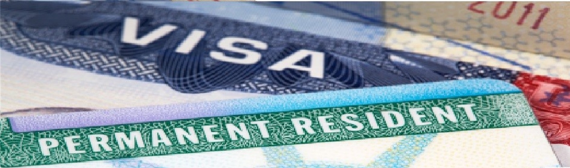 Permanent resident card and visa documents